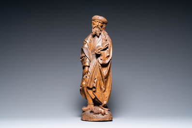 A carved oak Saint Roch, Workshop of the Master of Osnabr&uuml;ck, Westphalia, Germany, 1st quarter 16th C.