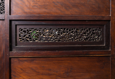 A Japanese 'chigaidansu' gilt-lacquered wood cabinet with finely carved ivory insets, Meiji, 19th C.