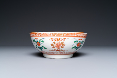 Three Chinese famille verte dishes and a bowl, Kangxi