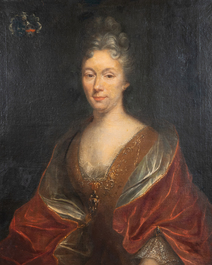 Ecole flamande: Une paire de portraits de nobles, huile sur toile, 17&egrave;me