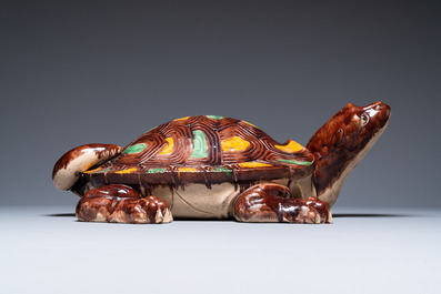 A massive Chinese sancai-glazed turtle, 20th C.