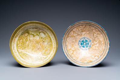 Deux bols aux reflets m&eacute;talliques en c&eacute;ramique seljoukide et kashan, Iran, 13/14&egrave;me