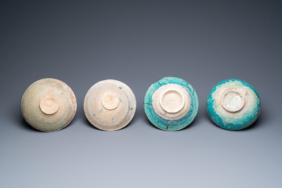 A collection of eight turquoise-glazed bowls, Persia and the Middle-East, 13th C. and later