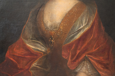 Ecole flamande: Une paire de portraits de nobles, huile sur toile, 17&egrave;me