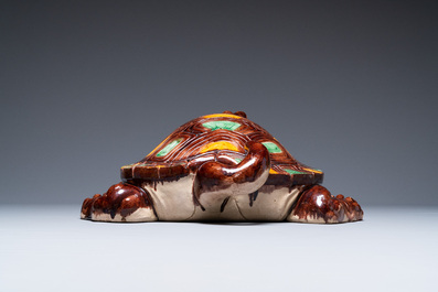 A massive Chinese sancai-glazed turtle, 20th C.