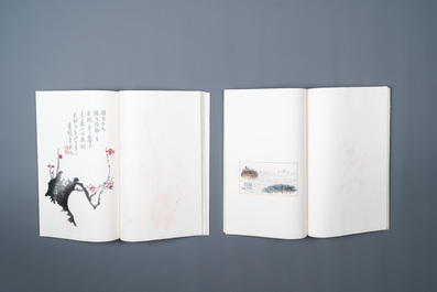A box with two albums containing 80 woodblocks, 32 of which after Qi Baishi, Rong Bao Zhai studio, Beijing, 1955