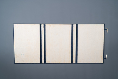 A box with two albums containing 200 woodblocks, a.o. after Qi Baishi, Zhang Daqian, Pu Ru and Ma Jin, Rong Bao Zhai studio, Beijing, 1935