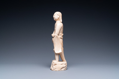 A Chinese crackle-glazed figure of Adam, 18th C.