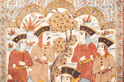 Qajar school: two painted cotton cloths, 19/20th C.