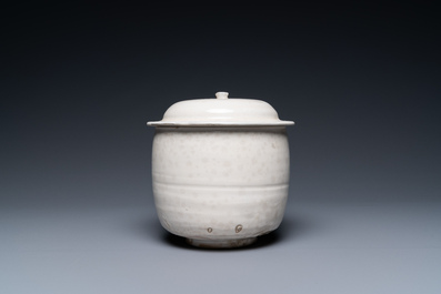 A Chinese cream-glazed jar and cover, Northern Song