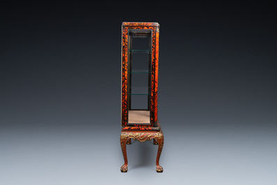 A tortoise veneer display cabinet on painted wooden stand, Maison Franck, Antwerp, ca. 1900