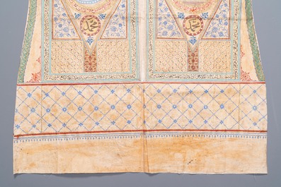 Une chemise talismanique ottomane de type 'jama' orn&eacute;e de versets du Coran en Naskh et Tuluth, 18/19&egrave;me