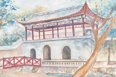 Yan Wenliang (1893-1988): Album met landschappen, aquarel op papier