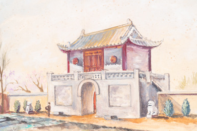 Yan Wenliang (1893-1988): Album met landschappen, aquarel op papier