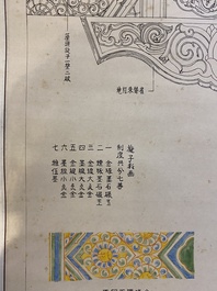 Liang Sicheng (1901 -1972): &lsquo;Studie voor plafonddecor', inkt en kleur op papier