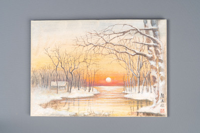 Yan Wenliang (1893-1988): Album met landschappen, aquarel op papier