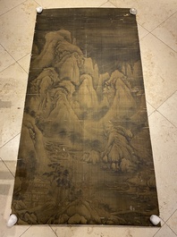 Chinese school: two landscapes in the style of the Song masters, ink and colour on silk, 17/18th C.