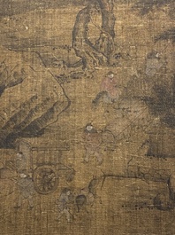 Anonymous, Chinese school: &lsquo;Landscape and Figures after Song Masters&rsquo;, ink and colour on silk, 17/18th C.