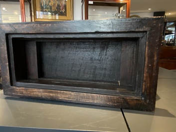 A Chinese zitan wood 'duo bao ge' cabinet of curiosities with five-clawed dragons, Qing