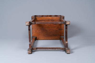 A Chinese rectangular hardwood stand, 19th C.