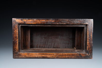 A Chinese zitan wood 'duo bao ge' cabinet of curiosities with five-clawed dragons, Qing