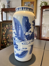 Een Chinese blauw-witte vaas met onsterfelijken in een landschap, Transitie periode