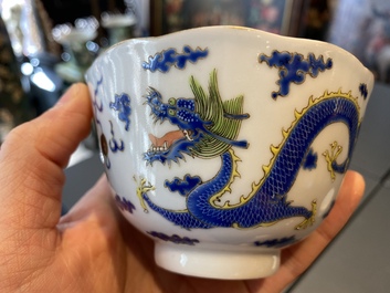 Een paar Chinese drakenkommen, Daoguang merk en periode