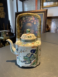 A Chinese famille verte 'mythical animals' teapot, Kangxi