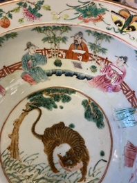 A Chinese famille rose 'tiger' bowl, 19th C.