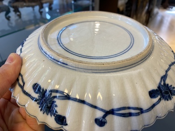 A Japanese blue and white 'hare' dish, Arita, Edo, early 18th C.