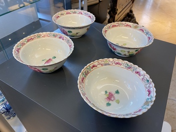 Four Chinese famille rose bowls for the Straits or Peranakan market, 19th C.