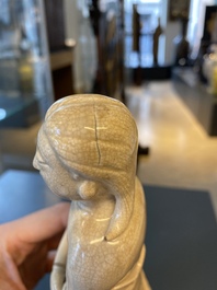 Une figure d'Adam en porcelaine de Chine &agrave; &eacute;mail craquel&eacute;, 18&egrave;me