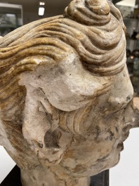 Une t&ecirc;te de satyre en marbre, &eacute;poque romaine, 2/3&egrave;me