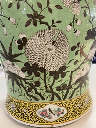 A large Chinese 'Dayazhai' green-ground vase and cover, 19th C.