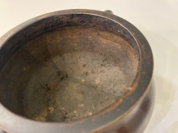 A Chinese bronze censer, Xuande mark, Kangxi