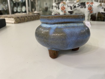 A Chinese tripod junyao censer, probably Song