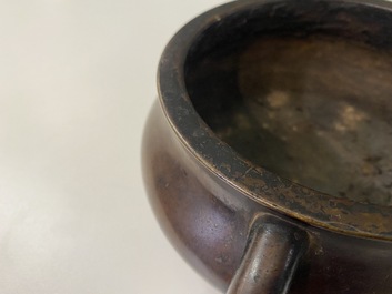 A Chinese bronze censer, Xuande mark, Kangxi