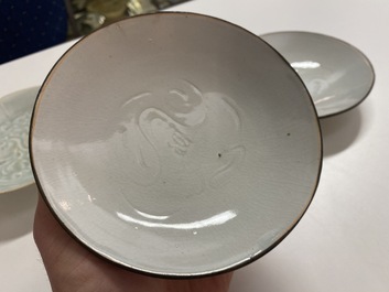 Four Chinese qingbai and dingyao plates, Song or later