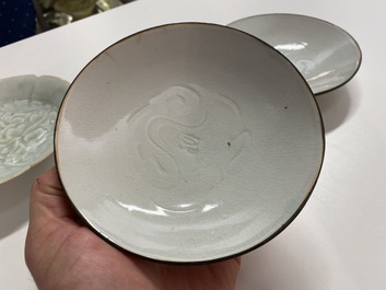 Four Chinese qingbai and dingyao plates, Song or later