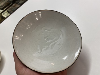 Four Chinese qingbai and dingyao plates, Song or later