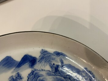 Two Chinese 'Bleu de Hue' plates for the Vietnamese market, My Ngoc and Roushen collection marks, 19th C.