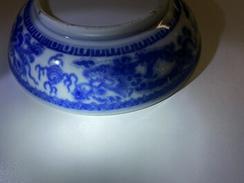 A Chinese 'Bleu de Hue' plate for the Vietnamese market, Nhat mark for the Minh Mang emperor, 1820-1839