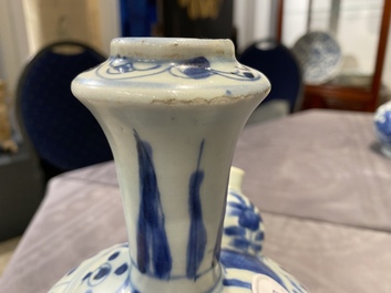 Three Chinese blue and white kendi, Wanli
