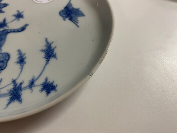 Deux coupes en porcelaine de Chine 'Bleu de Hue' pour le Vietnam, marques Ngoan Ngoc et Tran Ngoc, 19&egrave;me