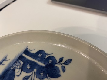 Two Chinese 'Bleu de Hue' plates for the Vietnamese market, Ngoan Ngoc and Tran Ngoc marks, 19th C.