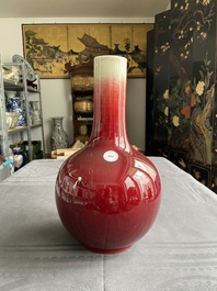 Un vase de forme bouteille en porcelaine de Chine &agrave; &eacute;mail langyao, 19/20&egrave;me