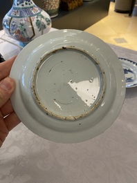 Three Chinese blue and white ko-sometsuke plates for the Japanese market, Transitional period