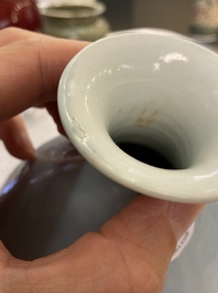 Un vase de forme 'yuhuchunping' en porcelaine de Chine en clair de lune monochrome, Chine, 19&egrave;me