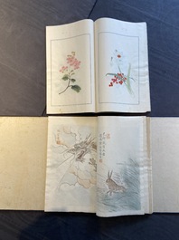 Une bo&icirc;te contenant deux albums de 200 estampes d'apr&egrave;s Qi Baishi, Zhang Daqian, Pu Ru, Ma Ji et autres, studio Rong Bao Zhai, P&eacute;kin, 1935