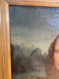 Ecole italienne, d'apr&egrave;s L&eacute;onard de Vinci: 'Mona Lisa', huile sur toile, dat&eacute;e 1839